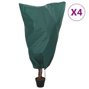 vidaXL Kasvien fleecepeite kiristysnaruilla 4 kpl 70 g/m&sup2; 0,8x1 m