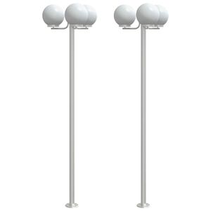 vidaXL Pylv&auml;svalaisimet 2 kpl hopea 215 cm ruostumaton ter&auml;s