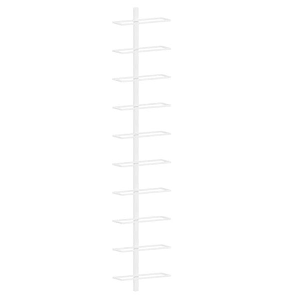 vidaXL Sein&auml;kiinnitett&auml;v&auml; viinipulloteline 10 pullolle valk. metalli