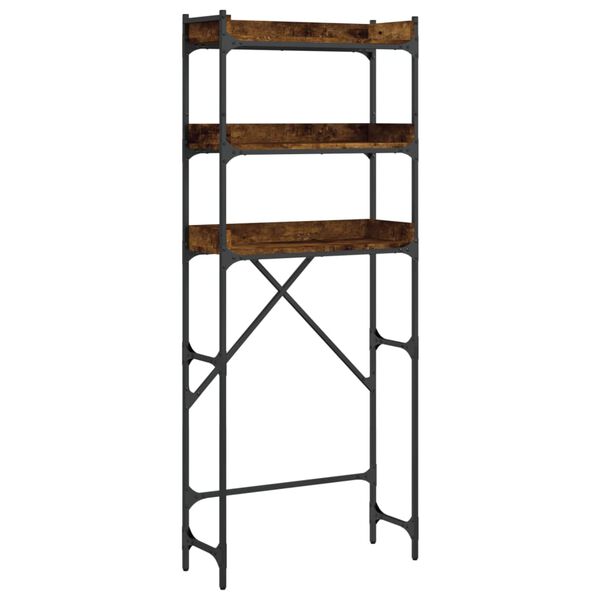 vidaXL Pesukonehyllykkö savutammi 67x25x163 cm tekninen puu