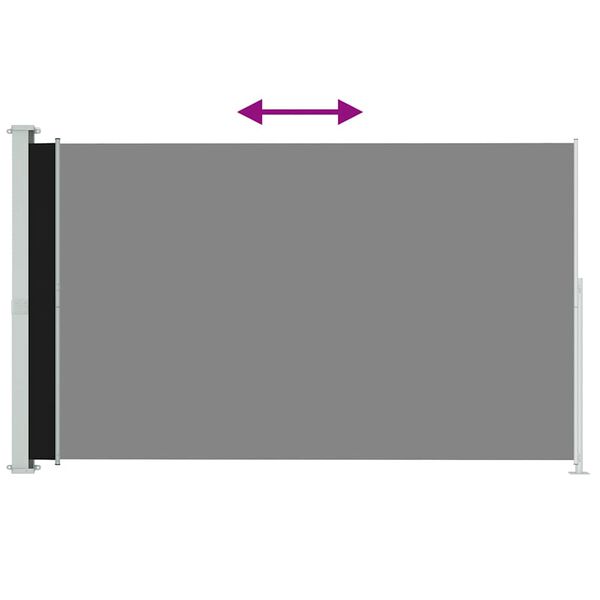 vidaXL Sis&auml;&auml;nvedett&auml;v&auml; terassin sivumarkiisi 180x300 cm musta