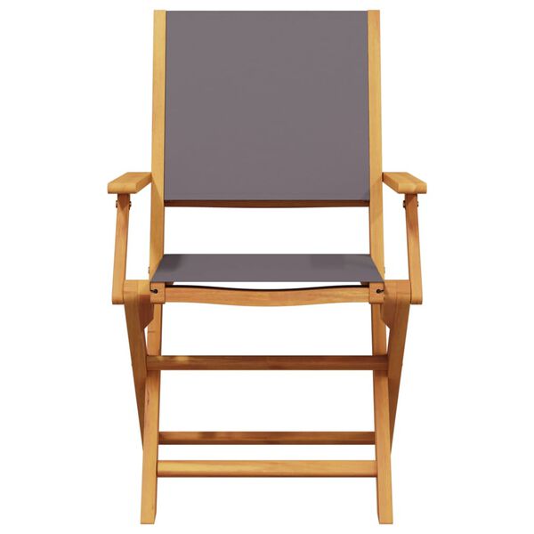 vidaXL 5-osainen Ulkoruokailuryhm&auml; antrasiitti kangas ja t&auml;ysi puu