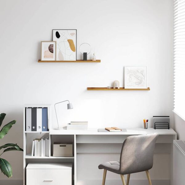 vidaXL Sein&auml;hylly hyllyll&auml; 2 pcs Beige 80 x 9 x 3 cm Tekninen puu