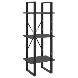 vidaXL 3-tasoinen kirjahylly harmaa 40x30x105 cm t&auml;ysi m&auml;nty