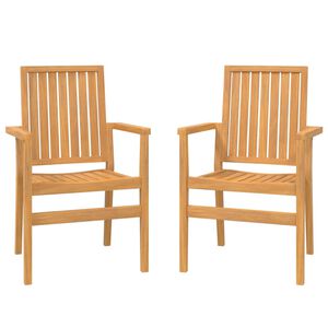vidaXL Pinottavat puutarhatuolit 2 kpl 56,5x57,5x91 t&auml;ysi tiikki