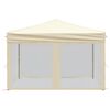 vidaXL Kokoontaittuva juhlateltta sivuseinillä kerma 3x3 m