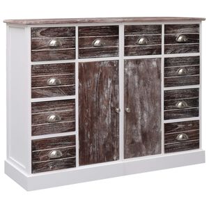 vidaXL Senkki 10 vetolaatikolla ruskea 113x30x79 cm puu