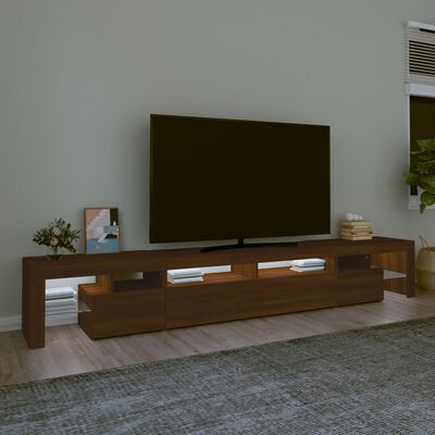 vidaXL TV-taso LED-valoilla ruskea tammi 260x36,5x40 cm