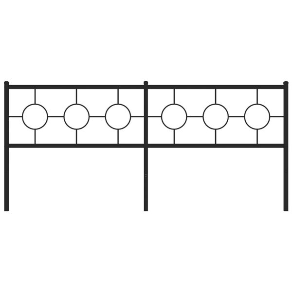 vidaXL Metallinen sängynpääty musta 193 cm