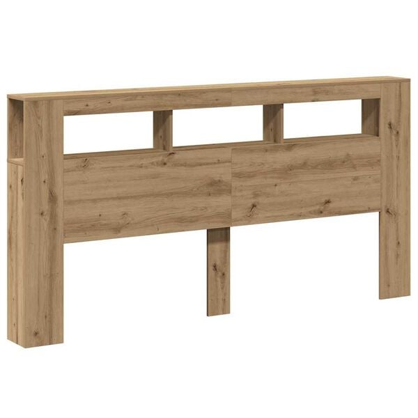 vidaXL S&auml;ngynp&auml;&auml;ty LED-valoilla artesaani tammi 200x18,5x103,5 cm puu