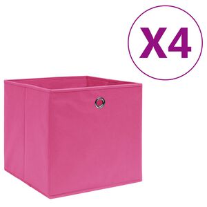 vidaXL S&auml;ilytyslaatikot 4 kpl kuitukangas 28x28x28 cm pinkki