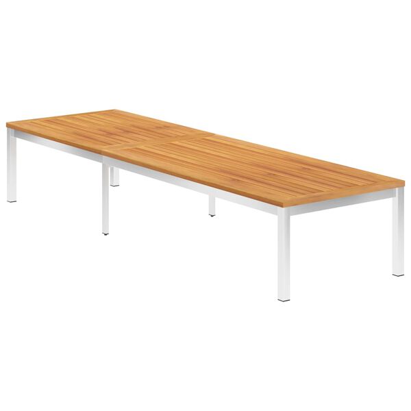 vidaXL Aurinkotuoli t&auml;ysi akaasiapuu ja ruostumaton ter&auml;s