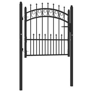 vidaXL Aitaportti EMMEN piikeill&auml; ter&auml;s 104x87 cm musta