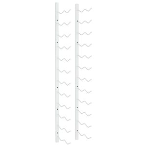 vidaXL Sein&auml;lle kiinnitett&auml;v&auml; viinipulloteline 24 pullolle valk. rauta