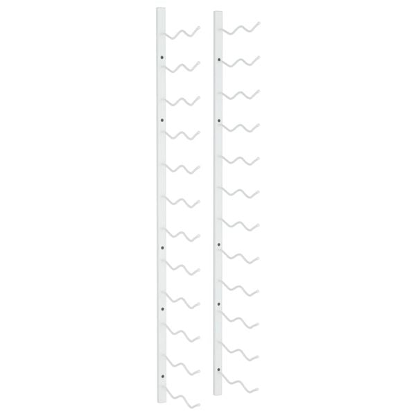 vidaXL Sein&auml;lle kiinnitett&auml;v&auml; viinipulloteline 24 pullolle valk. rauta