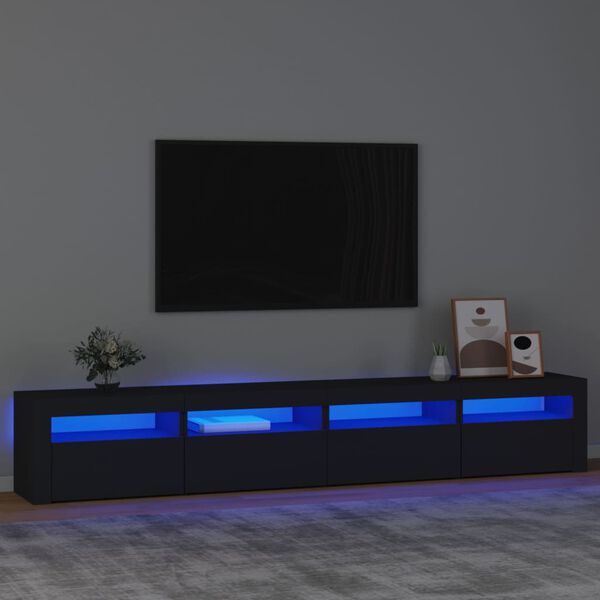 vidaXL TV-taso LED-valoilla musta 240x35x40 cm