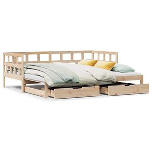 vidaXL Vuodesohva rullilla ja laatikoilla ei patjaa 80x200 cm