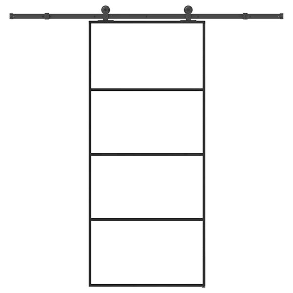 vidaXL Liukuovi asennustarvikkeilla 90x205 cm ESG lasi ja alumiini