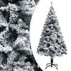 vidaXL Kapea tekojoulukuusi lumihuurteella vihre&auml; 120 cm PVC