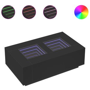 vidaXL sohvap&ouml;yt&auml; Infinity LED-valoilla musta 116x69x40 cm