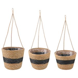 vidaXL 3 kpl Luonnollinen ja musta &Oslash;26 x 19 cm 100% Merihein&auml;