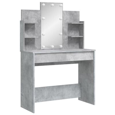VidaXL Peilipöytä LED-valoilla betoninharmaa 96x40x142 cm