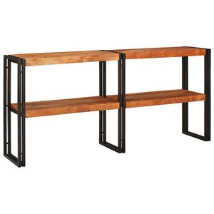 vidaXL Konsolip&ouml;yt&auml; hyllyll&auml; Ruskea 160 x 33 x 75 cm Tihe&auml; akasiapuu