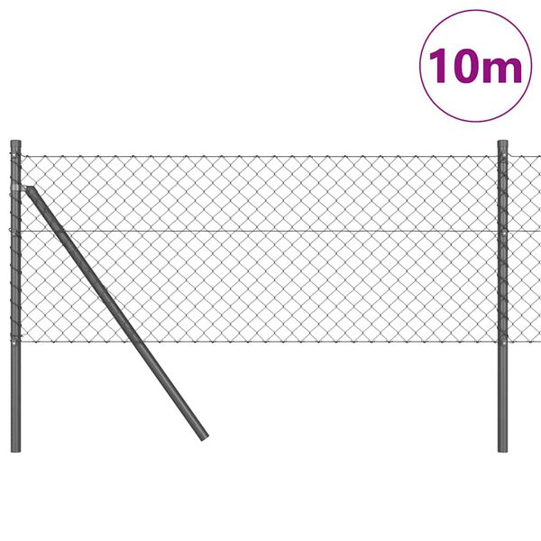 vidaXL Aitalatu Harmaa 10 x 0,8 m (40 x 40 mm verkko) Ter&auml;s ja PVC