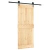 vidaXL Liukuovi Luonnollinen ja musta 85 x 210 cm Massiivinen m&auml;nty