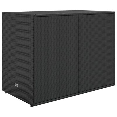 vidaXL Puutarhan säilytyskaappi musta 100x55,5x80 cm polyrottinki