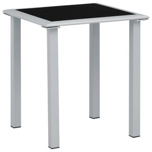 vidaXL Puutarhap&ouml;yt&auml; musta ja hopea 41x41x45 cm ter&auml;s ja lasi