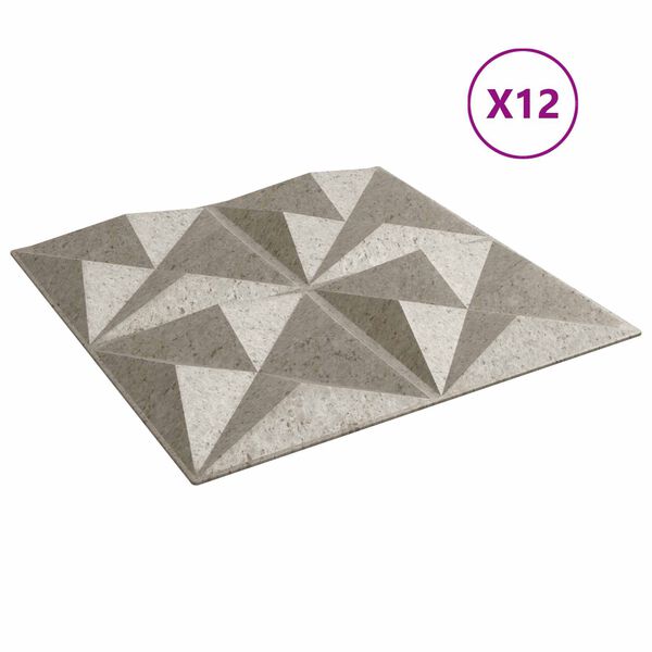 vidaXL Sein&auml;paneelit 12 pcs Origamibetoni 50 x 50 cm XPS Vaahdon