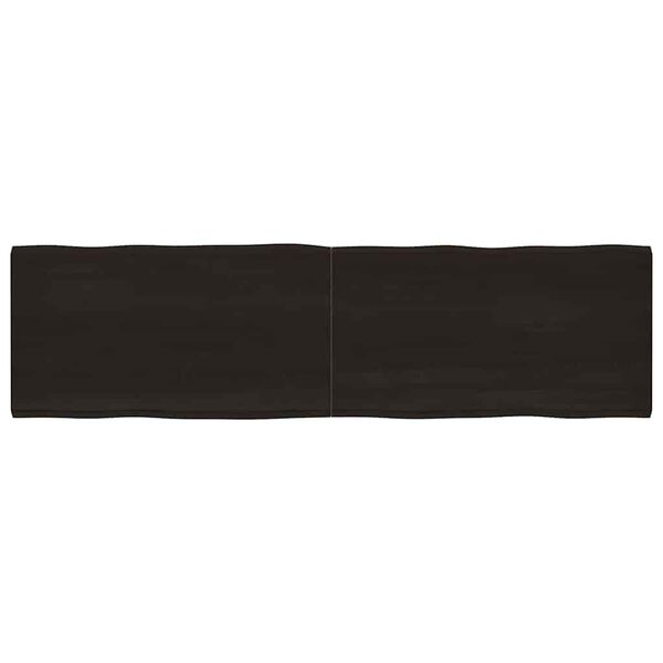 vidaXLPöytälevy ruskea 220x60x(2-4)cm käsitelty täystammi elävä reuna