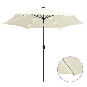 vidaXL Aurinkovarjo LED-valot alumiinitolpalla 300 cm hiekanvalkoinen