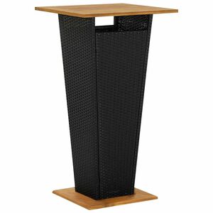 vidaXL Baarip&ouml;yt&auml; musta 60x60x110 cm polyrottinki ja t&auml;ysi akaasiapuu