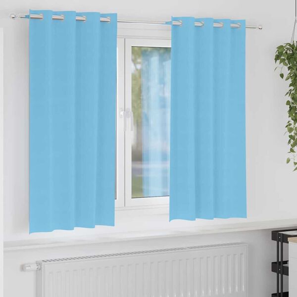 vidaXL Pimentävä verho renkailla 2 pcs Vaaleansininen 175 x 140 cm