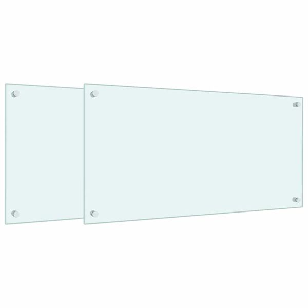 vidaXL Keittiön roiskesuojat 2 kpl valkoinen 80x40 cm karkaistu lasi