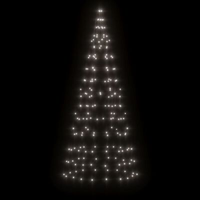 vidaXL Joulukuusivalo lipputankoon 200 kylmän valk. LED-valoa 180 cm