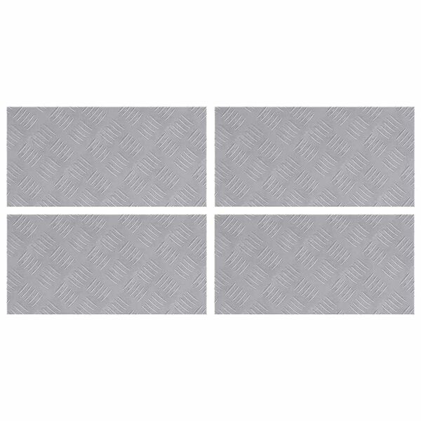 vidaXL Portaan askelma Suorakaide 4 pcs Hopea 50 x 25 cm Alumiini