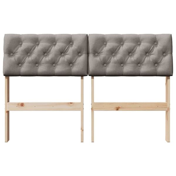 vidaXL Verhoiltu s&auml;ngynp&auml;&auml;ty Harmaanruskea 120 cm Massiivinen m&auml;nty