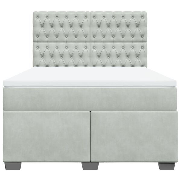 vidaXL Jenkkis&auml;nky patjalla vaaleanharmaa 140x190 cm sametti