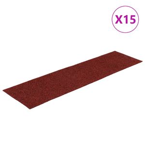 vidaXL Porrasmatot itseliimautuvat 15 kpl 76x20 cm viininpunainen suorakaiteen muotoinen