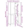 vidaXL Korkea kaappi Vanha Puu 69,5 x 34 x 180 cm Tekninen puu