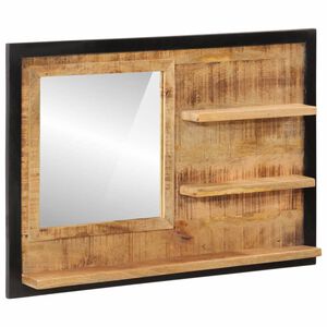 vidaXL Peili hyllyill&auml; 80x8x55 cm lasi ja t&auml;ysi mangopuu
