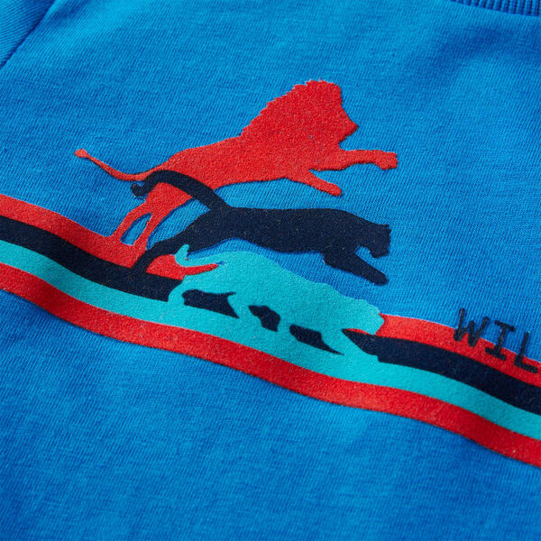 Lasten pitk&auml;hihainen T-paita koboltinsininen 140