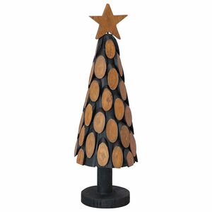 vidaXL Joulukuusi jalustalla Ruskea 61 cm T&auml;ysi tiikki