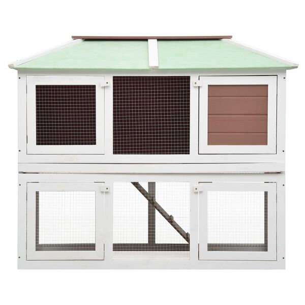 vidaXL El&auml;inh&auml;kki/kaninkoppi kaksikerroksinen ruskea puu