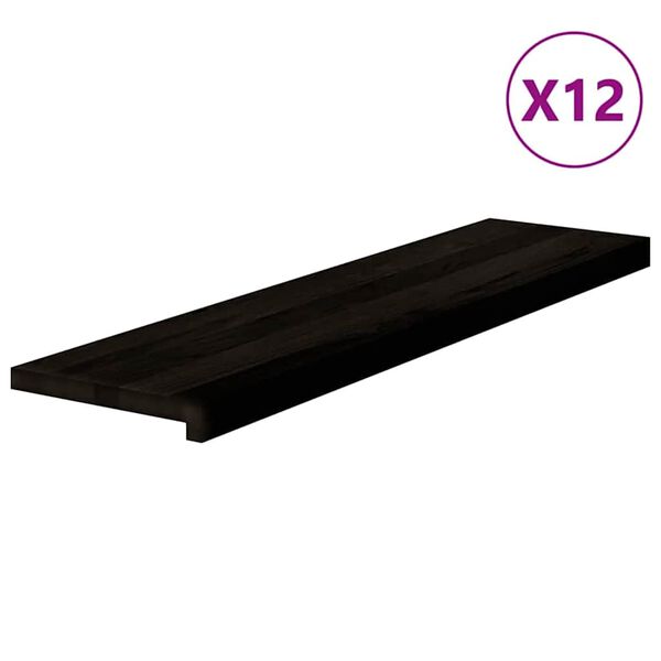 vidaXL Askelmat 12 kpl tummanruskea 100x30x2 cm t&auml;ysi tammi