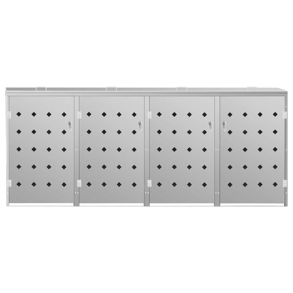 vidaXL Neljän roska-astian vaja 240 l ruostumaton teräs