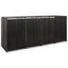 vidaXL Nelj&auml;n roska-astian vaja musta 274x80x117 cm polyrottinki